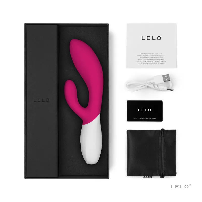 Вібратор-кролик LELO Ina Wave 2 Cerise, рух стовбура та вібрація