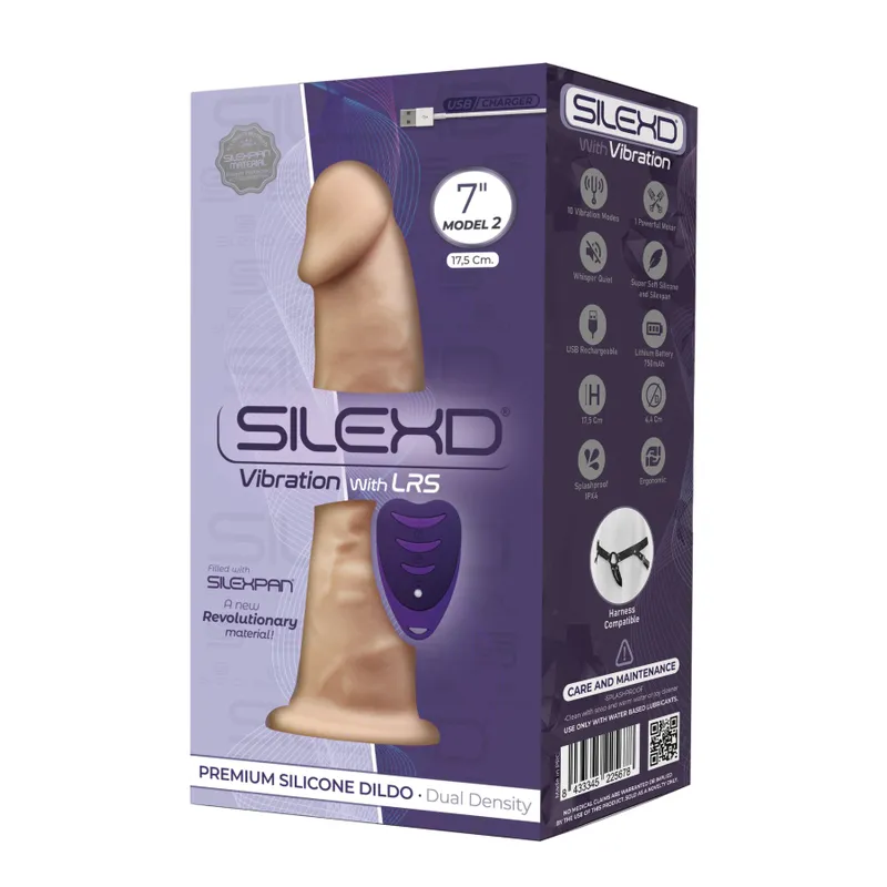 Фалоімітатор з вібрацією SilexD Henry Vibro Flesh + LRS, діаметр 4,4 см