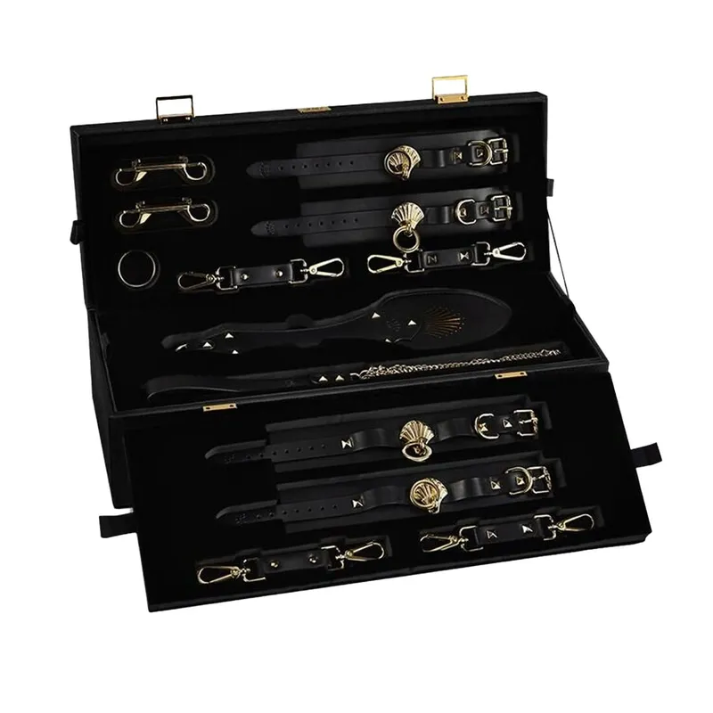 Набір для BDSM Zalo Bondage Play Kit, 11 аксесуарів у кейсі, шкіра, кристал Swarovski