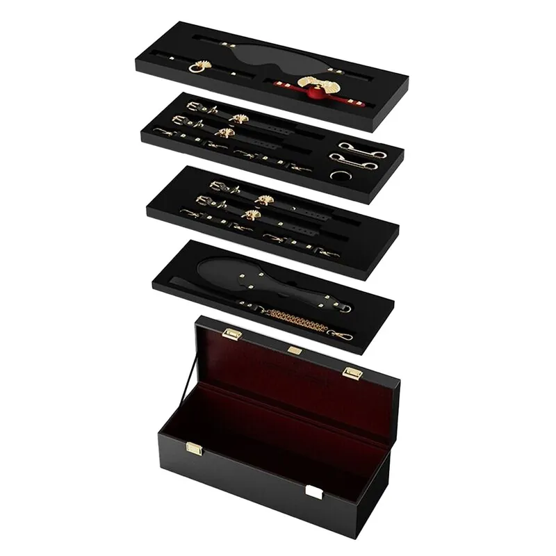 Набір для BDSM Zalo Bondage Play Kit, 11 аксесуарів у кейсі, шкіра, кристал Swarovski