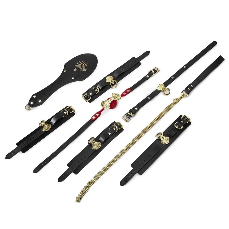 Набір для BDSM Zalo Bondage Play Kit, 11 аксесуарів у кейсі, шкіра, кристал Swarovski