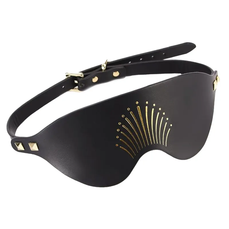 Маска на очі Zalo Blindfolds Black, натуральна шкіра
