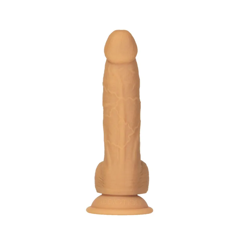 Фалоімітатор ADDICTION Dual Density Silicone Dildo Caramel 8″, присоска, діаметр 4,3 см