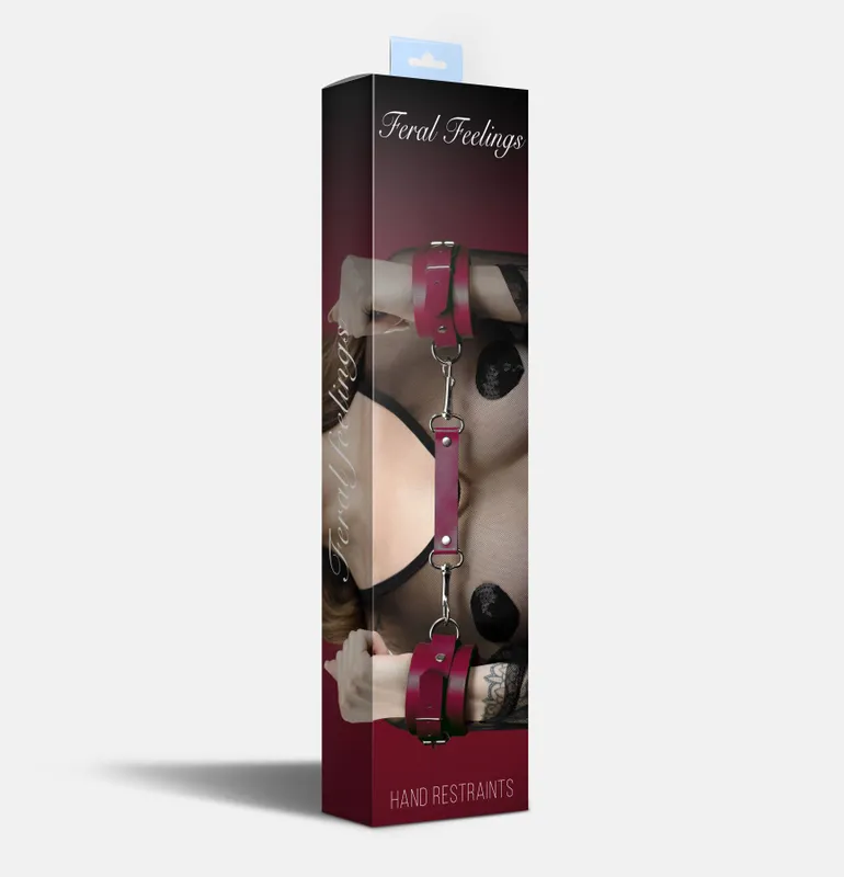 Наручники Feral Feelings Hand Restraints, червоні, натуральна шкіра