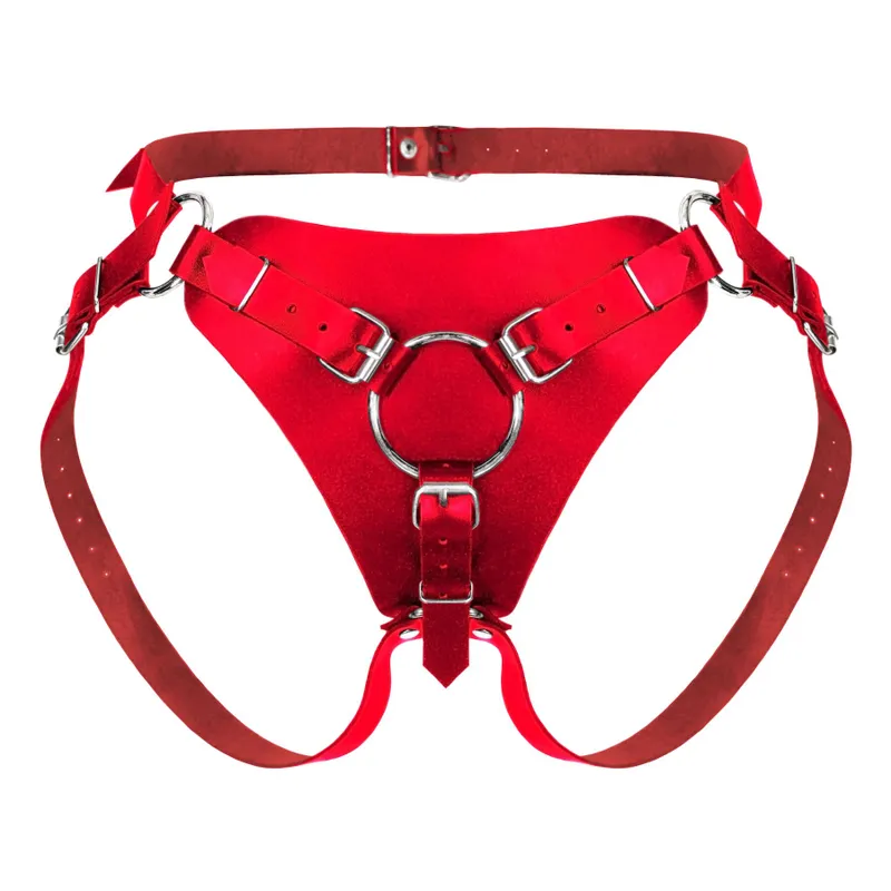 Труси для страпона Feral Feelings Strap-on Harness Red, зі шкіри