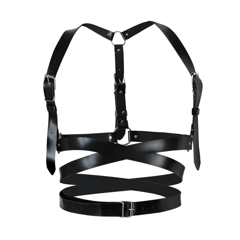 Портупея Art of Sex - Melani Leather harness, чорна, L-2XL