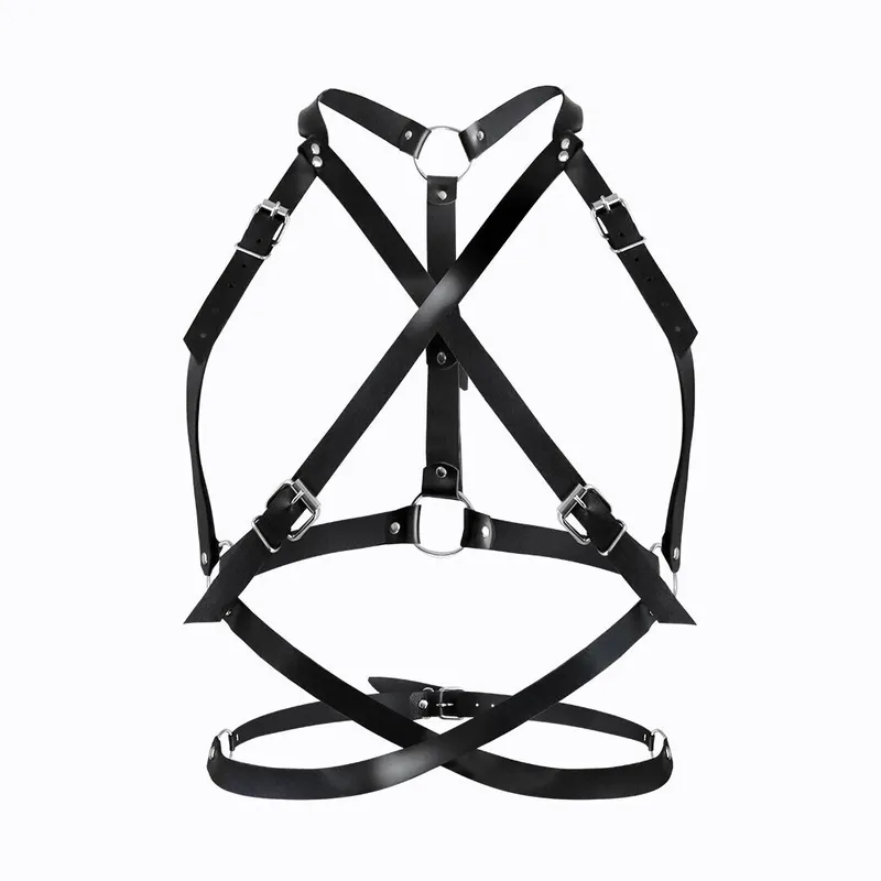 Портупея жіноча Art of Sex - Agnessa Leather harness, чорна, L-2XL