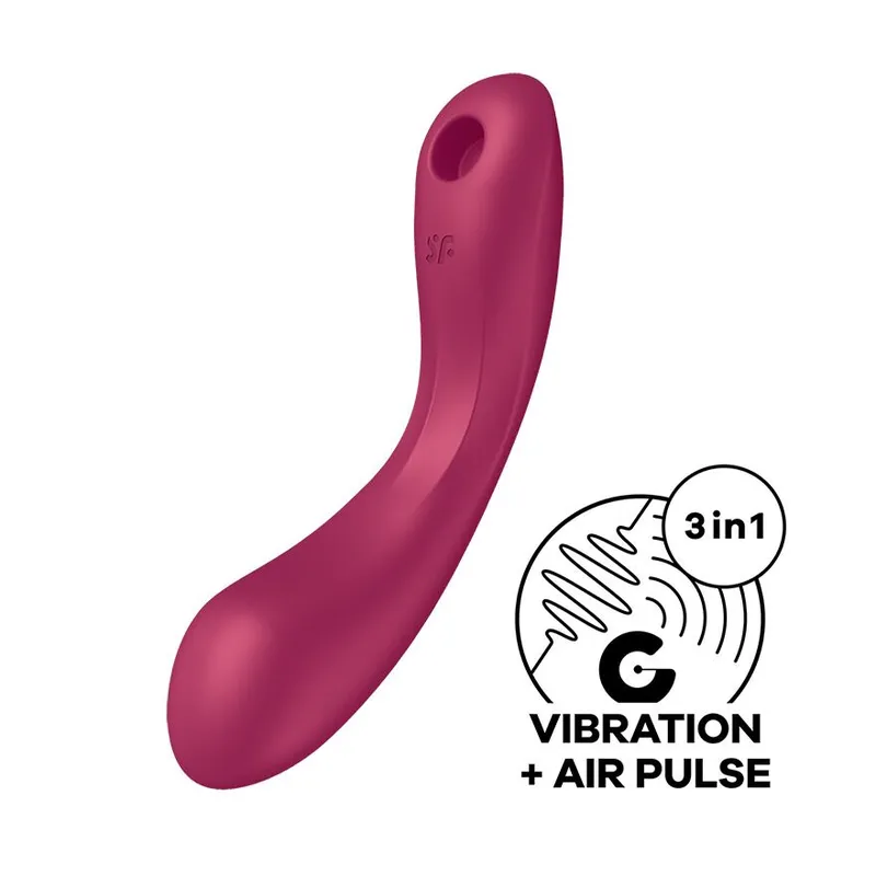 Вакуумний стимулятор з вібрацією Satisfyer Curvy Trinity 1, іграшка 3в1