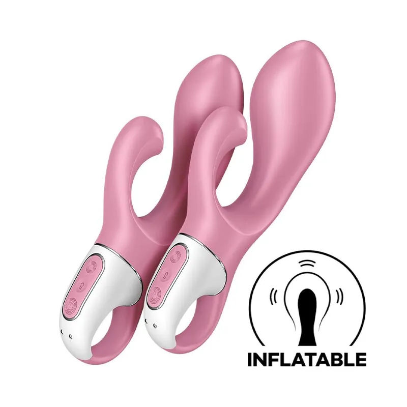 Вібратор-кролик Satisfyer Air Pump Bunny 2 з надувним стовбуром