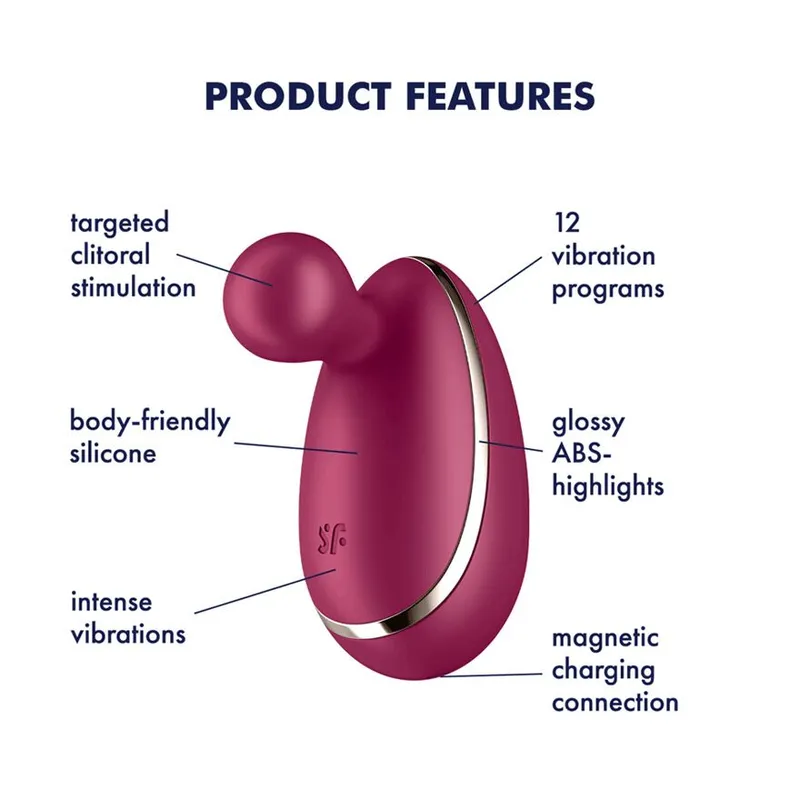 Вібратор для зовнішньої стимуляції Satisfyer Spot On 1 Berry з гнучким відростком