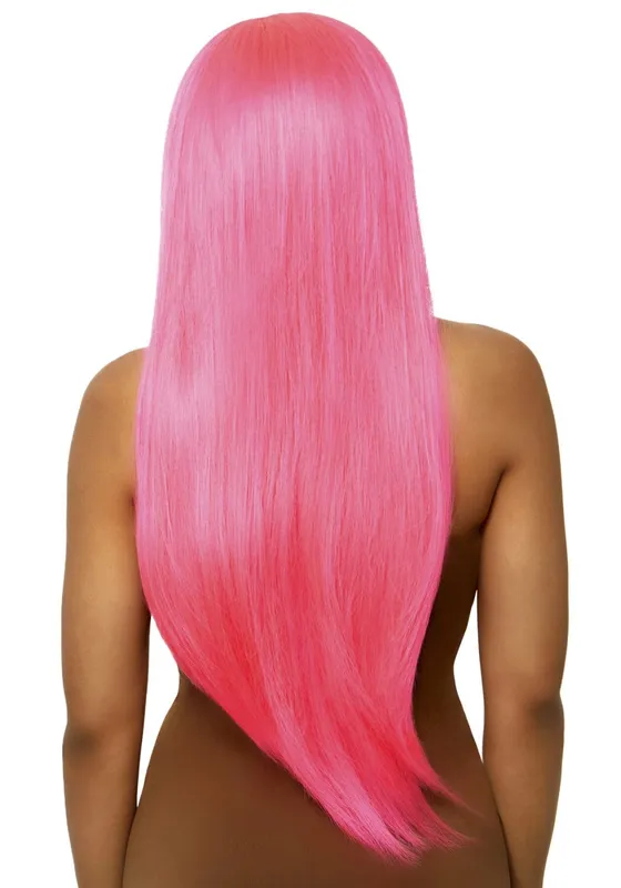 Перука Leg Avenue Long straight center part wig, неоновий рожевий, 83 см