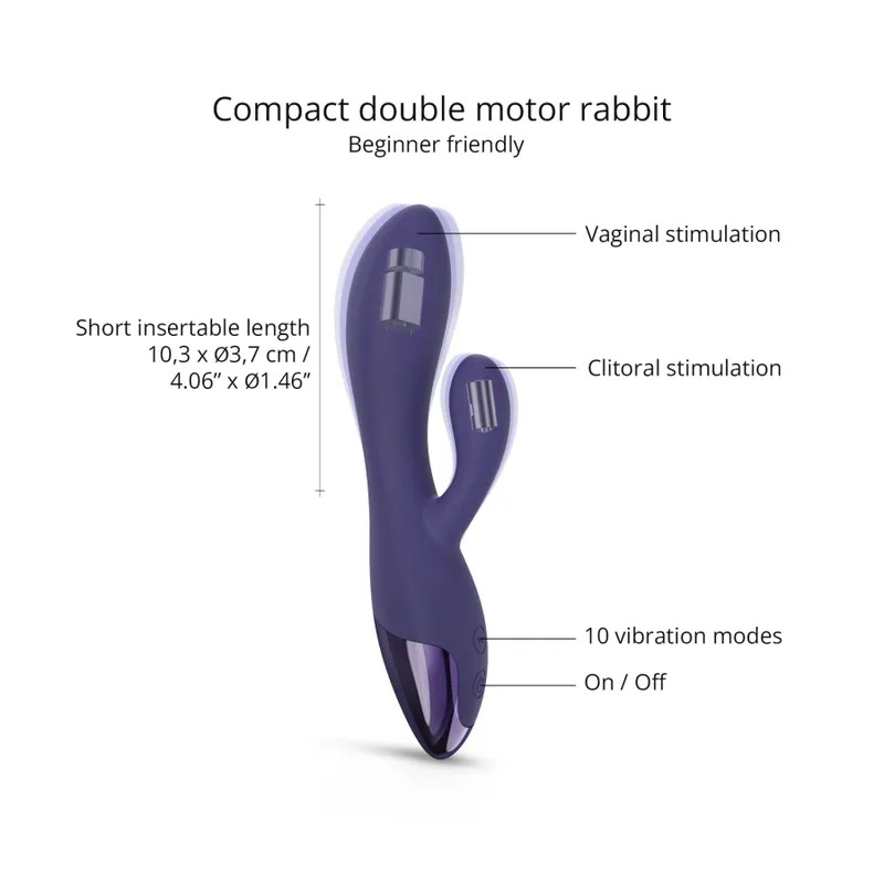 Вібратор-кролик Love To Love FUNKY BUNNY, колір Midnight Indigo