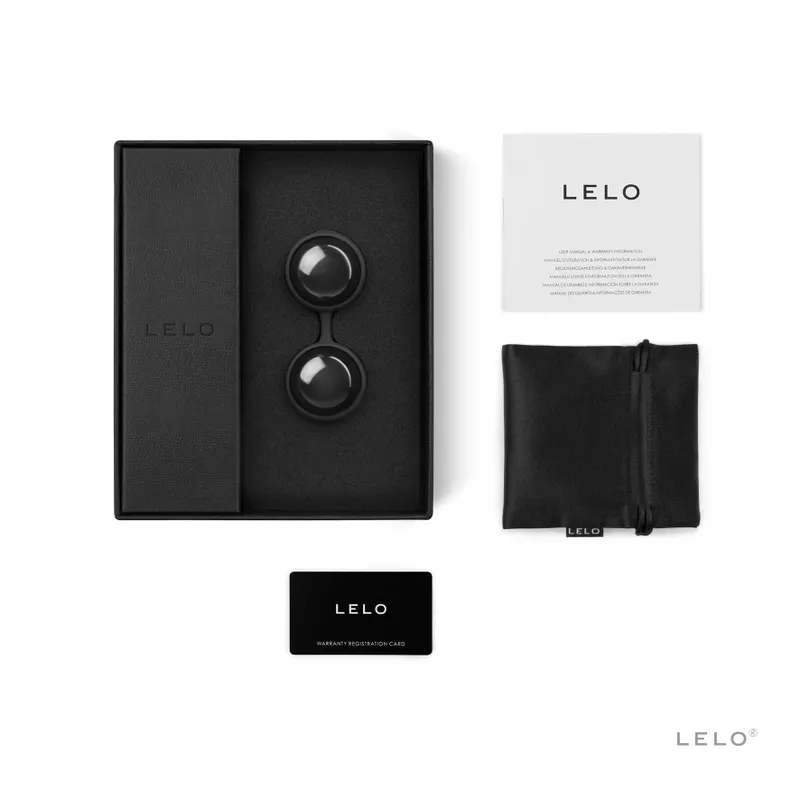 Вагінальні кульки LELO Luna Beads Noir Black, зміщений центр ваги, діаметр 2,9 см