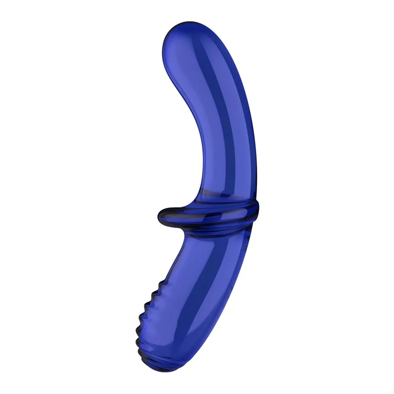 Двосторонній скляний дилдо Satisfyer Double Crystal, світло-блакитний, боросилікатне скло