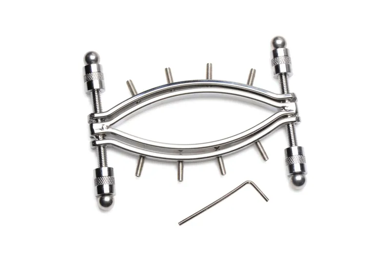 Затискач для вагіни Master Series: Spread 'Em Poker Vagina Clamp з шипами