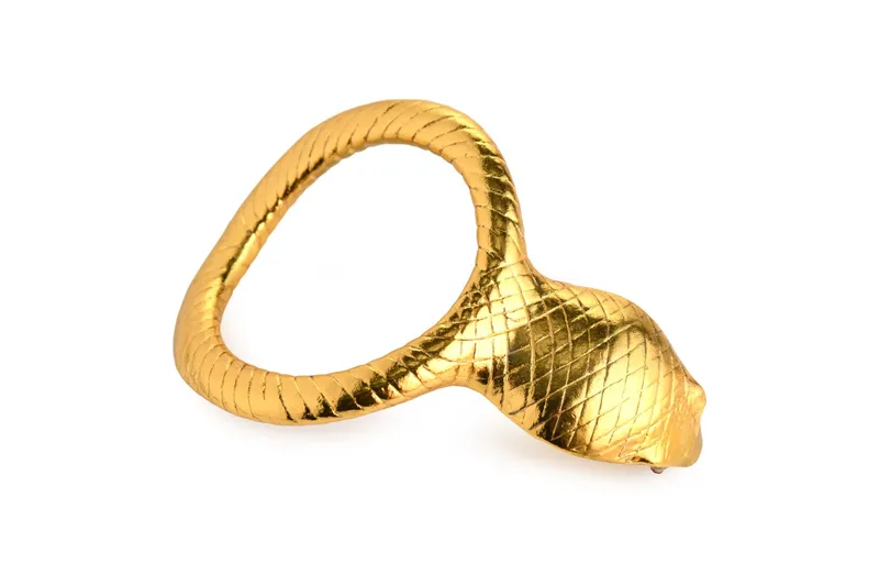 Ерекційне кільце Master Series Cobra King Golden Cock Ring з головою кобри