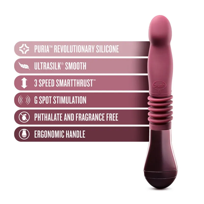 Пульсатор для точки G Blush Temptasia – Trixie Thrusting Dildo, Wine Red