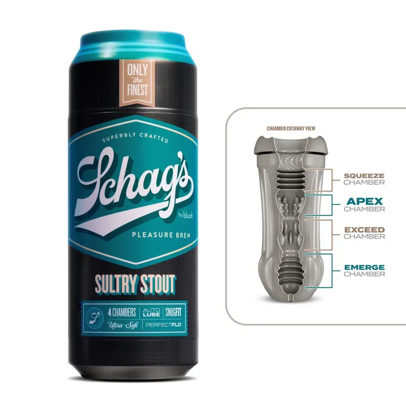 Мастурбатор Blush Schag's Sultry Stout Masturbator Frosted у формі банки пива