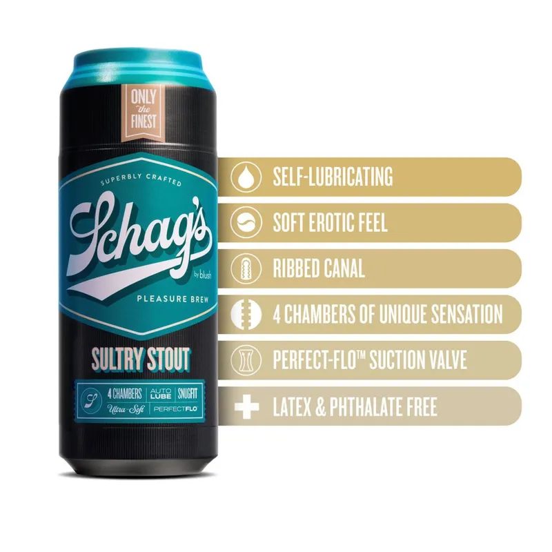 Мастурбатор Blush Schag's Sultry Stout Masturbator Frosted у формі банки пива
