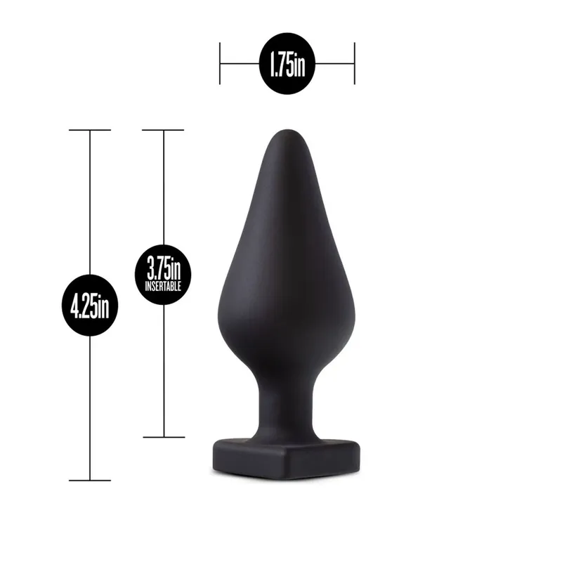 Анальна пробка Blush Temptasia – Fuck Me Anal Plug – Black, основа у вигляді сердечка