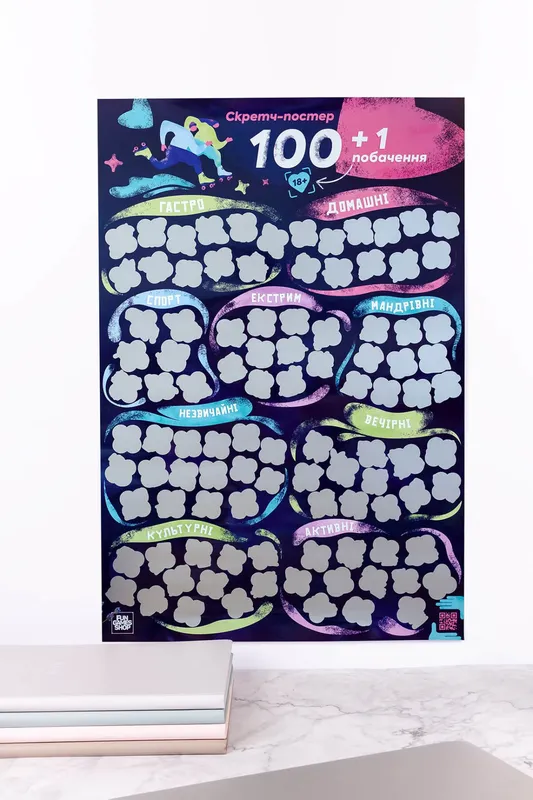 Скретч-постер «100+1 побачення» FunGamesShop, 60×40 см