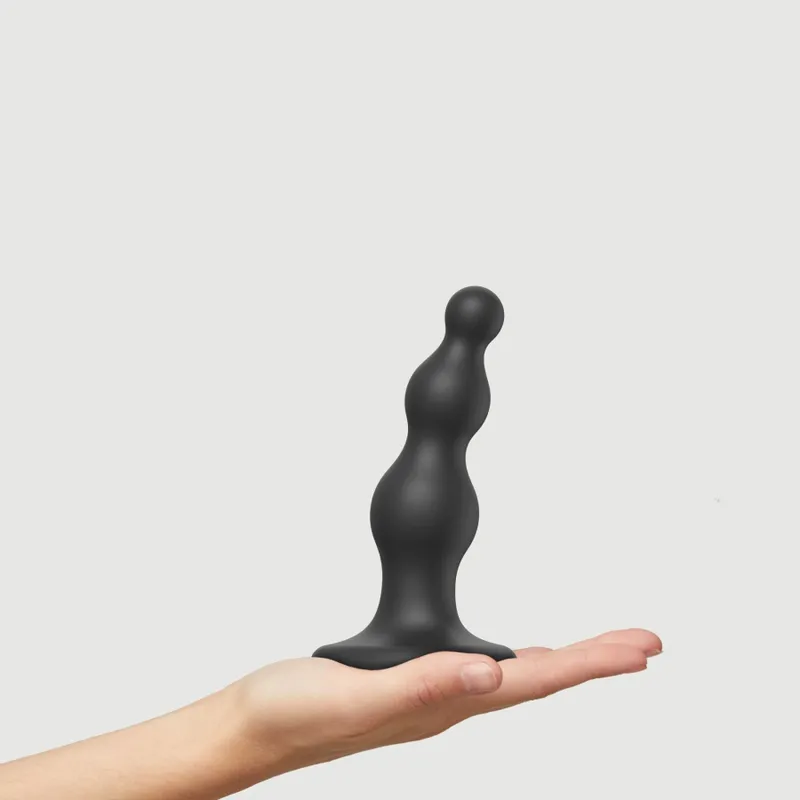 Насадка для страпона Strap-On-Me Dildo Plug Beads S, чорна