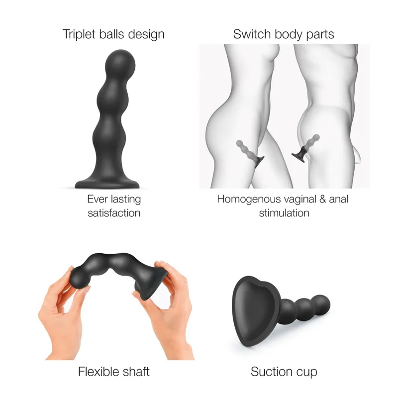Насадка для страпона Strap-On-Me Dildo Plug Balls XL