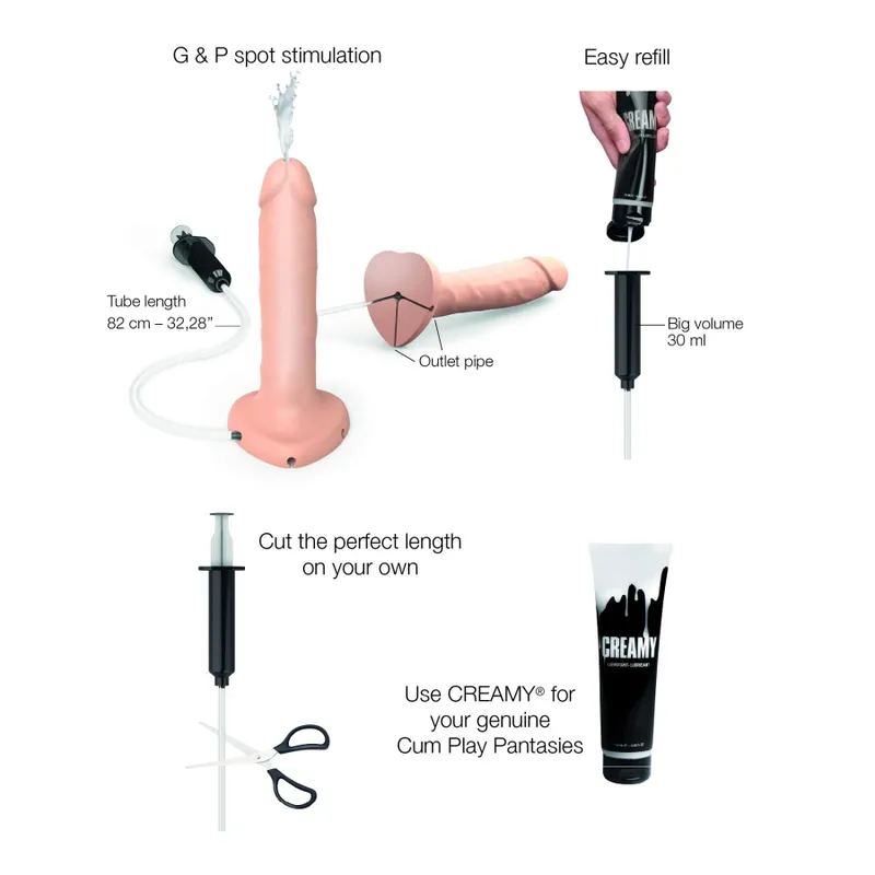 Фалоімітатор із сім'явипорскуванням Strap-On-Me Squirting Cum Dildo Realistic Flash