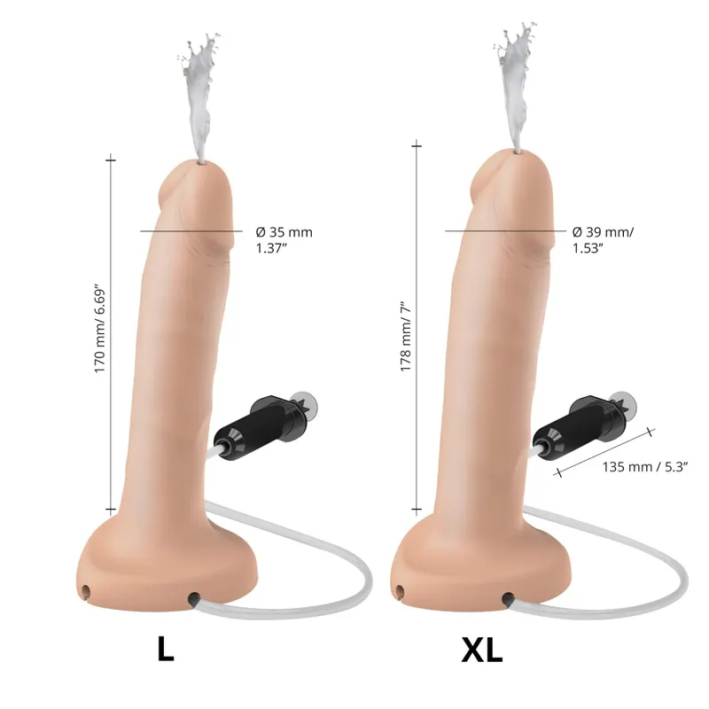 Фалоімітатор із сім'явипорскуванням Strap-On-Me Squirting Cum Dildo Realistic Flash