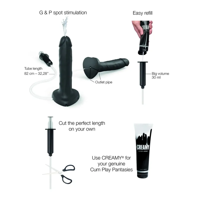 Фалоімітатор із сім'явипорскуванням Strap-On-Me Squirting Cum Dildo Realistic Black