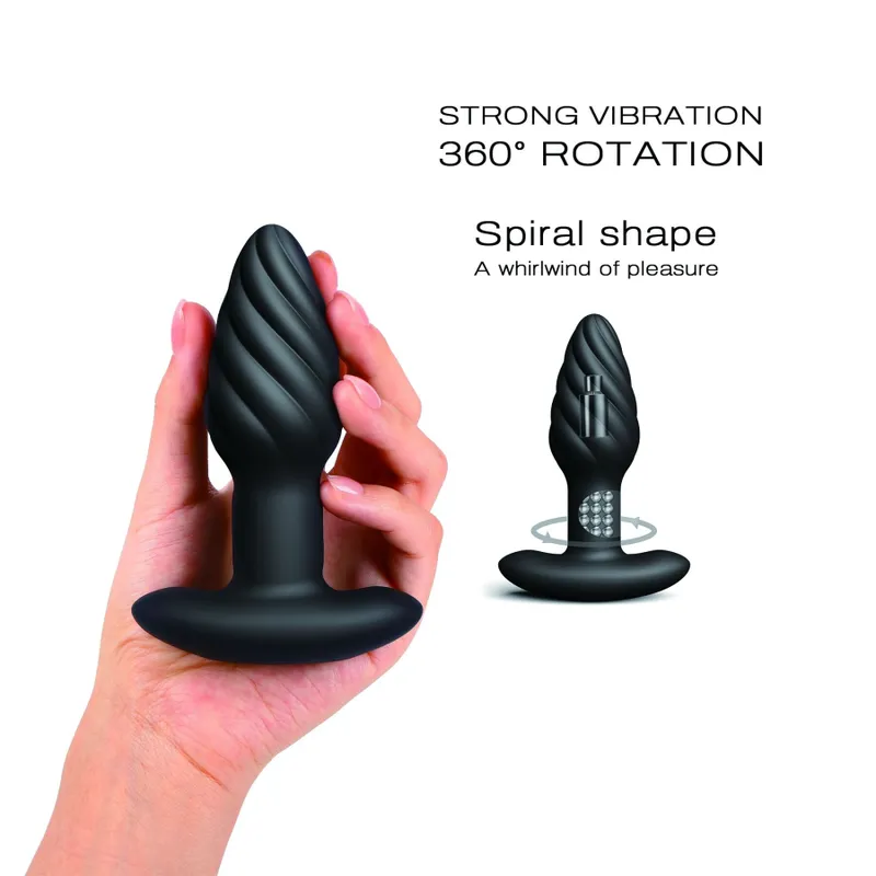 Анальна пробка з вібрацією та перлинним масажем Dorcel Spin Plug, чорна
