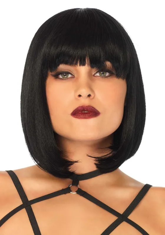 Перука каре з чубчиком Leg Avenue Short natural bob wig, чорна