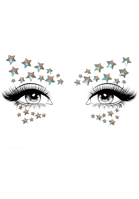 Наліпки-зірочки для тіла Leg Avenue Celeste face jewels sticker, світяться в темряві