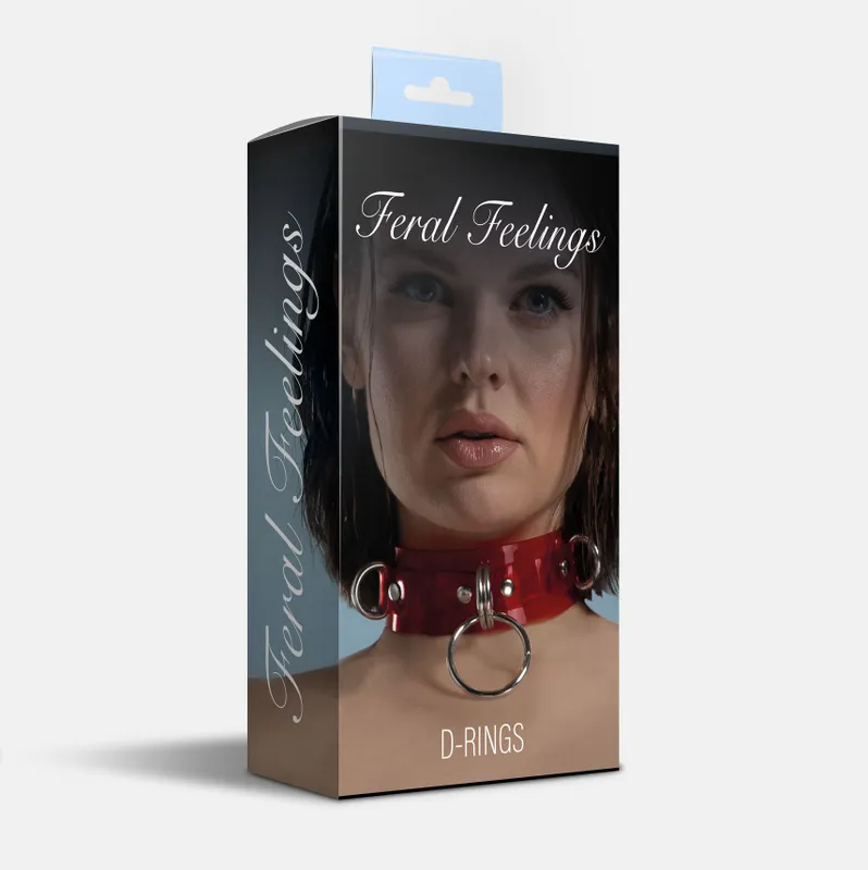 Нашийник для фіксації Feral Feelings D-Rings Red Transparent