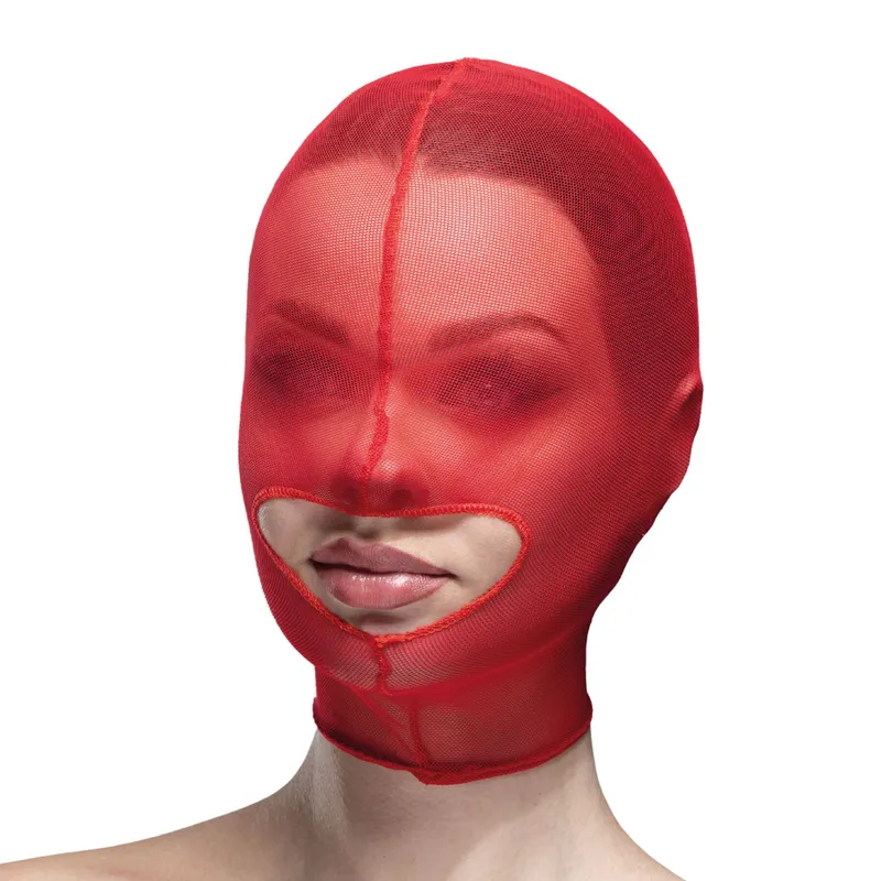 Маска-шолом Feral Feelings Hood Mask Red з відкритим ротом