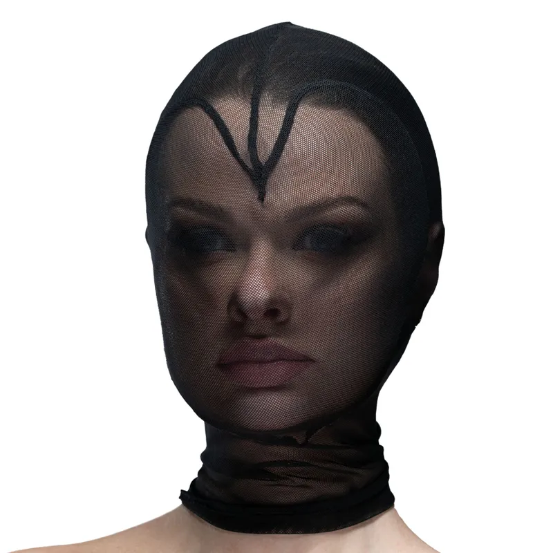 Маска Feral Feelings Hearts Hood Mask Black, з контуром серця, без прорізів для обличчя