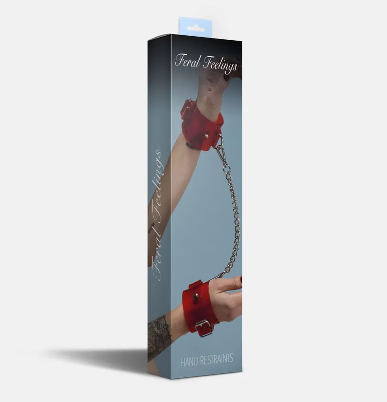 Наручники Feral Feelings Hand Restraints, червоні прозорі