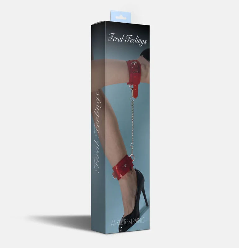 Поножі Feral Feelings Ankle Restraints Red Transparent