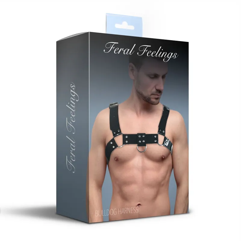 Чоловіча портупея на груди Feral Feelings Bulldog Harness Black