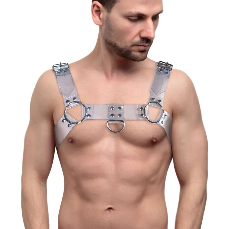 Чоловіча портупея на груди Feral Feelings Bulldog Harness Transparent