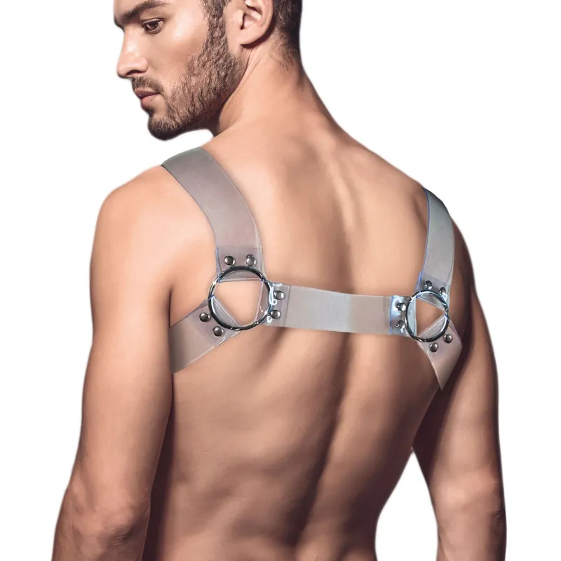 Чоловіча портупея на груди Feral Feelings Bulldog Harness Transparent