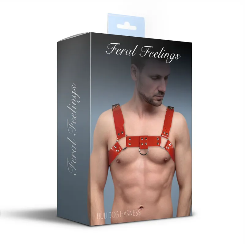 Чоловіча портупея Feral Feelings Bulldog Harness Red