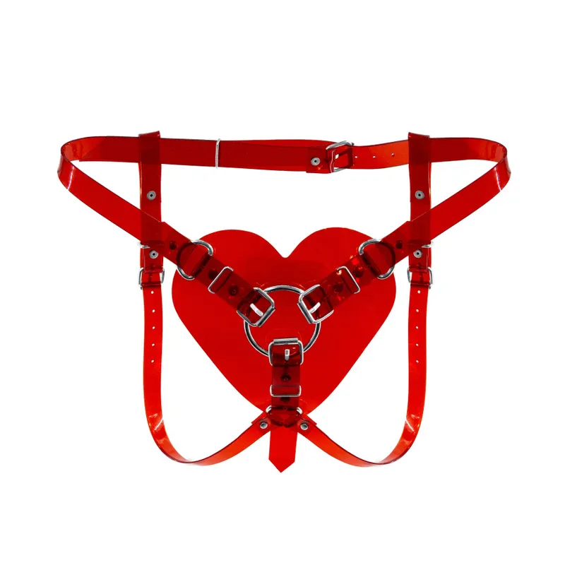 Трусики Серце для страпона Feral Feelings - Hearts Strap-on Belt Red Transparent