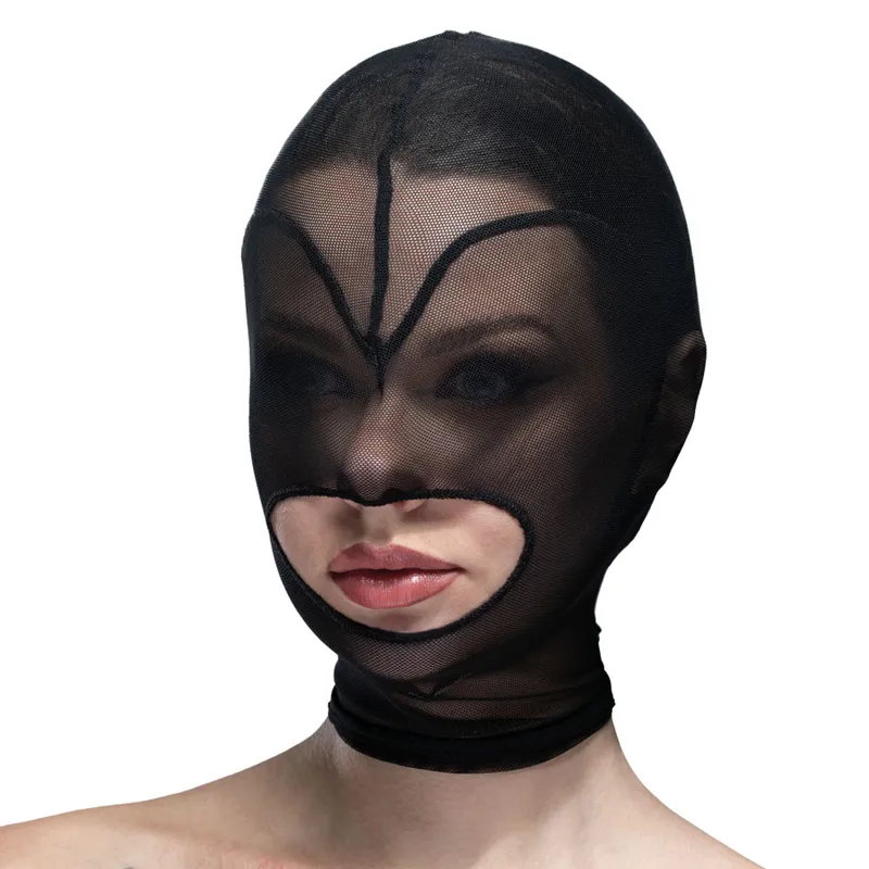 Маска Feral Feelings Hearts Hood Mask, чорна, з контуром серця навколо обличчя