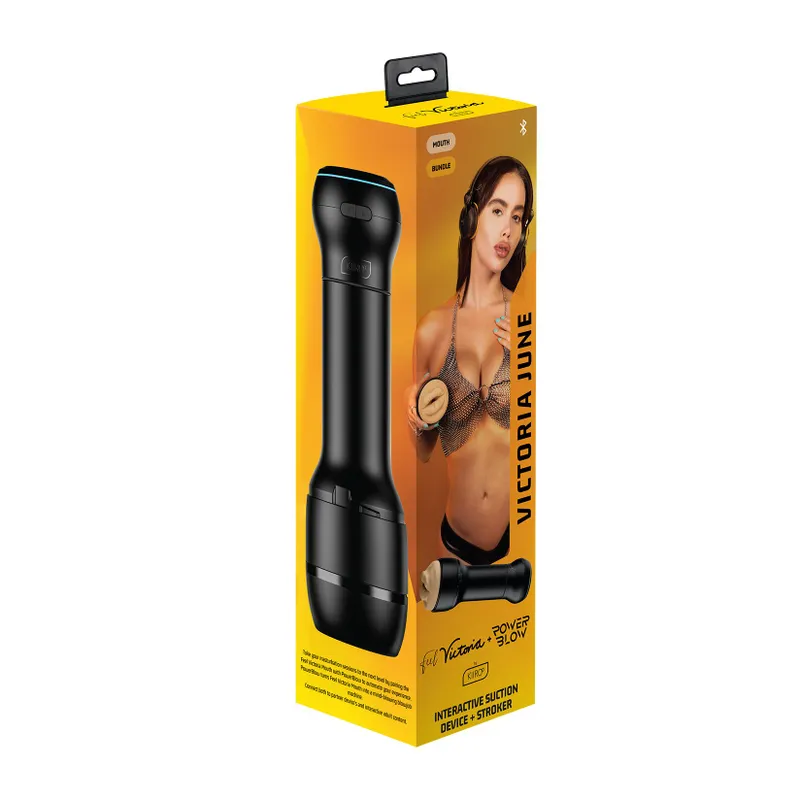 Мастурбатор-ротик Kiiroo FeelVictoria Mouth з насадкою PowerBlow Combo Set