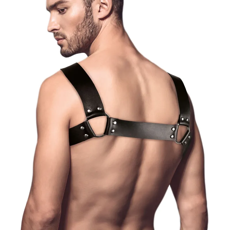 Чоловіча портупея Feral Feelings Bulldog Harness Black з натуральної шкіри