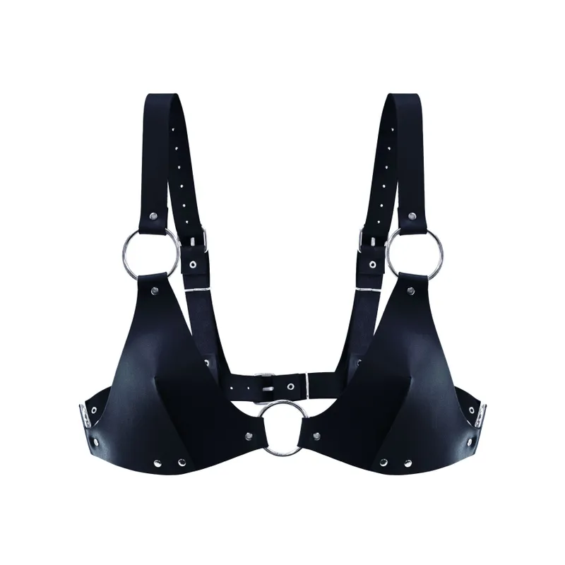 Топ з натуральної шкіри Feral Feelings Bikini Top Black