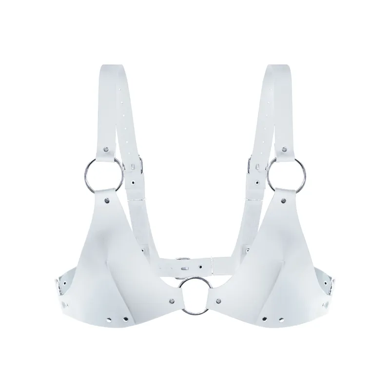 Топ з натуральної шкіри Feral Feelings Bikini Top White