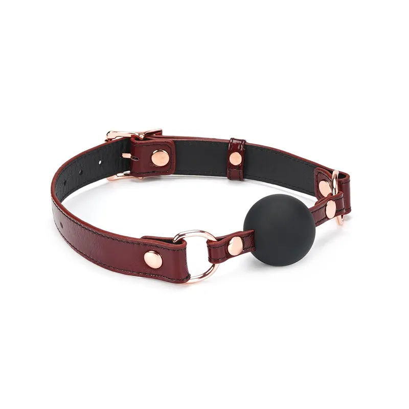 Силіконовий кляп Liebe Seele Wine Red Ball Gag, діаметр кульки 4,3 см