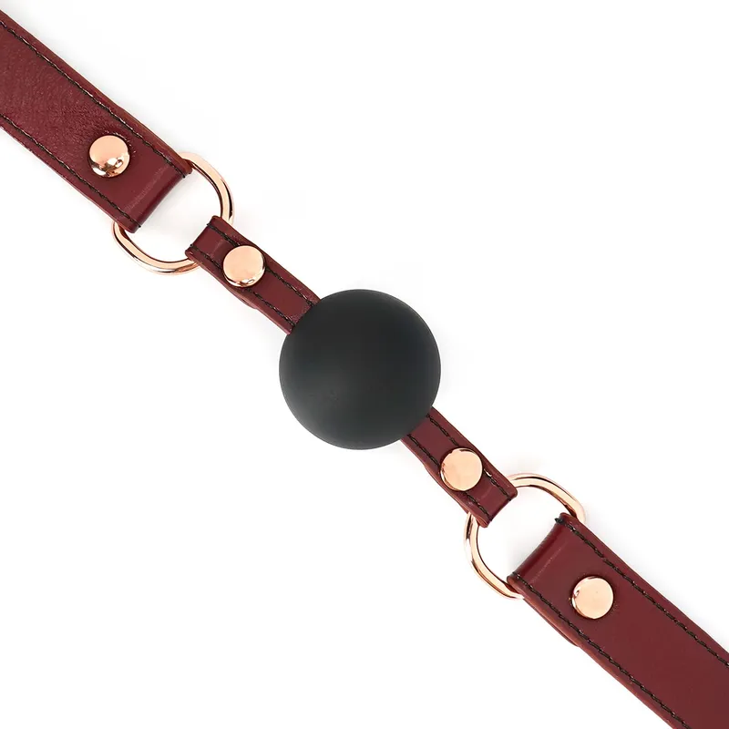 Силіконовий кляп Liebe Seele Wine Red Ball Gag, діаметр кульки 4,3 см